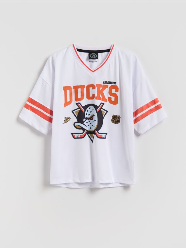 Reserved - T-shirt NHL Anaheim Ducks - biały