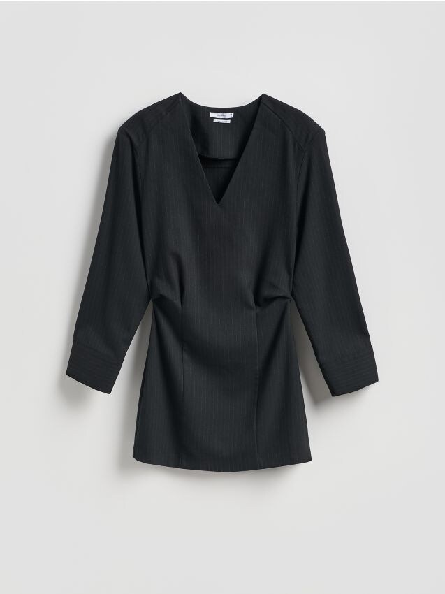 Reserved - Sukienka mini w paski - wielobarwny