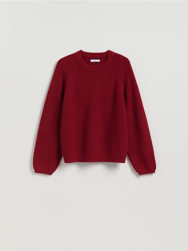 Reserved - Sweter z wiskozą - karminowy