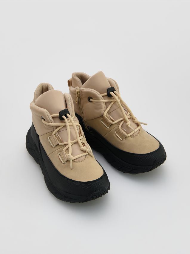 Reserved - Buty trekkingowe z ociepleniem - beżowy