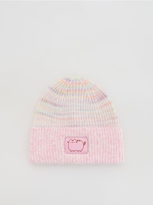 Reserved - Czapka z domieszką wełny Pusheen - wielobarwny