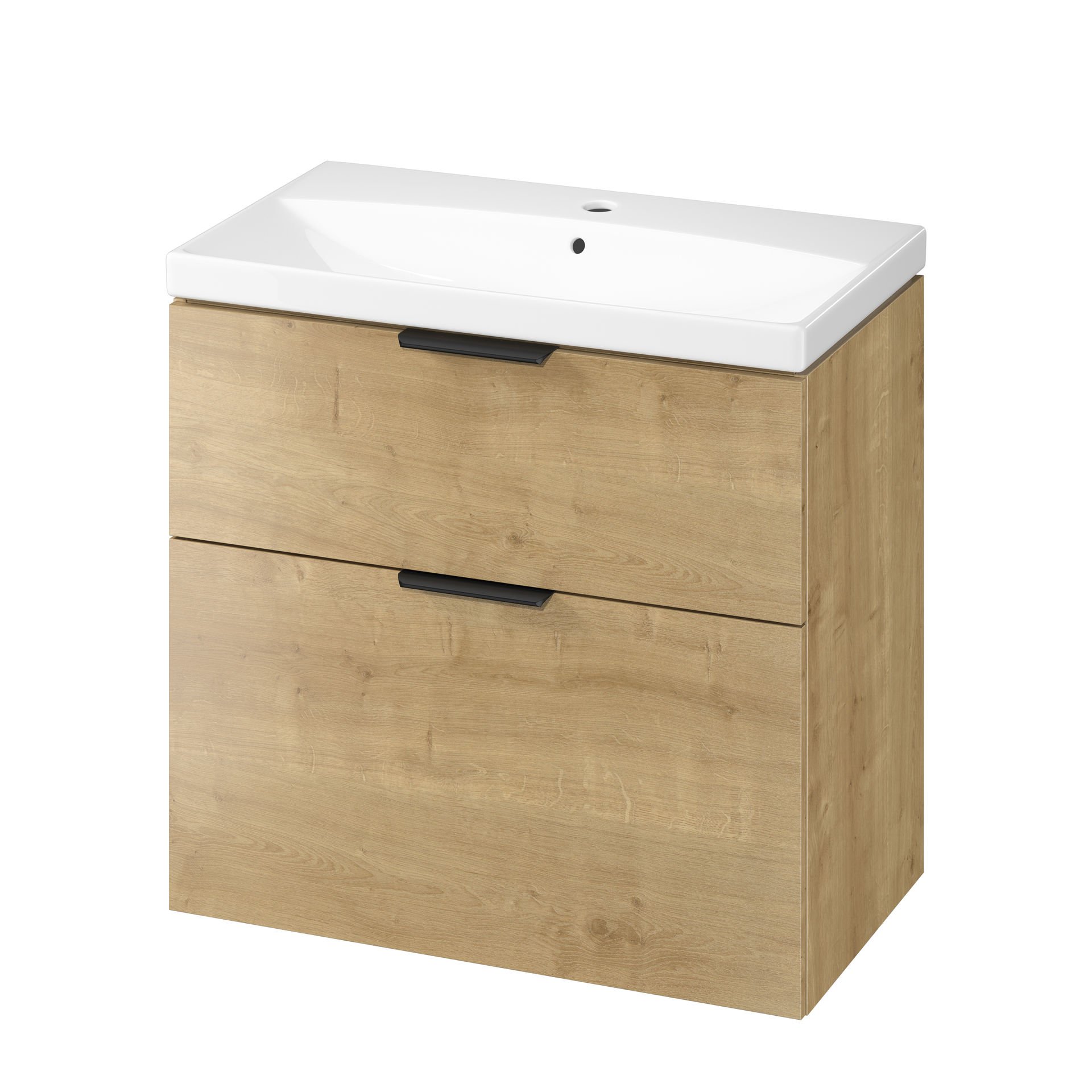 Cersanit Zestaw City szafka z umywalką 80 dąb