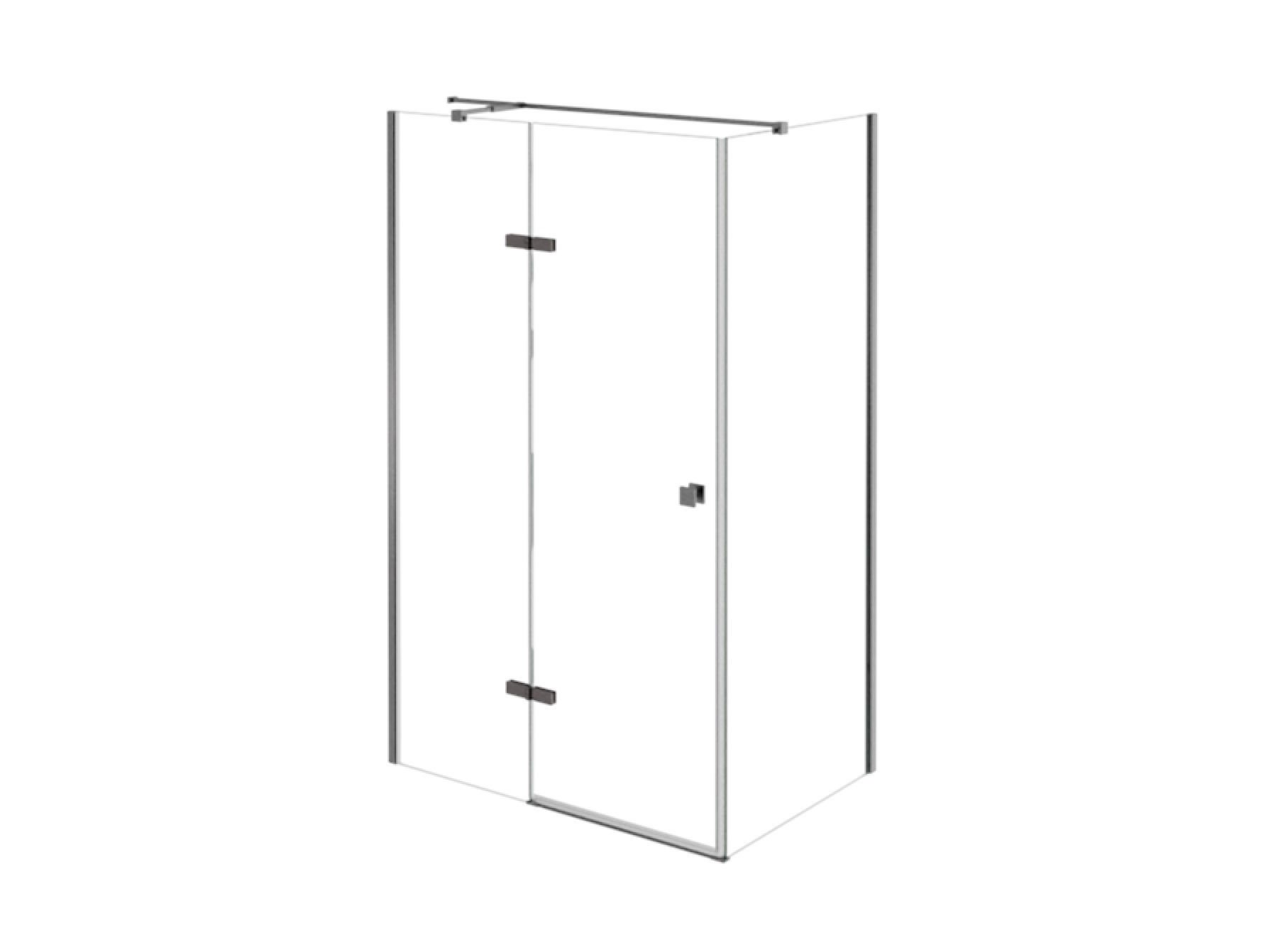 Besco Pixa 100x90x195 prostokątna gun metal lewa PPL109-195GR