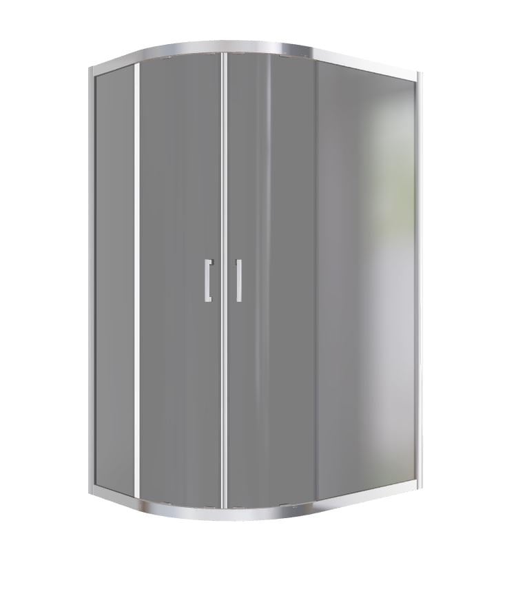 Besco Modern 120x90x190 asymetryczna chrom połysk szkło grafitowe uniwersalna MA-129-190-G