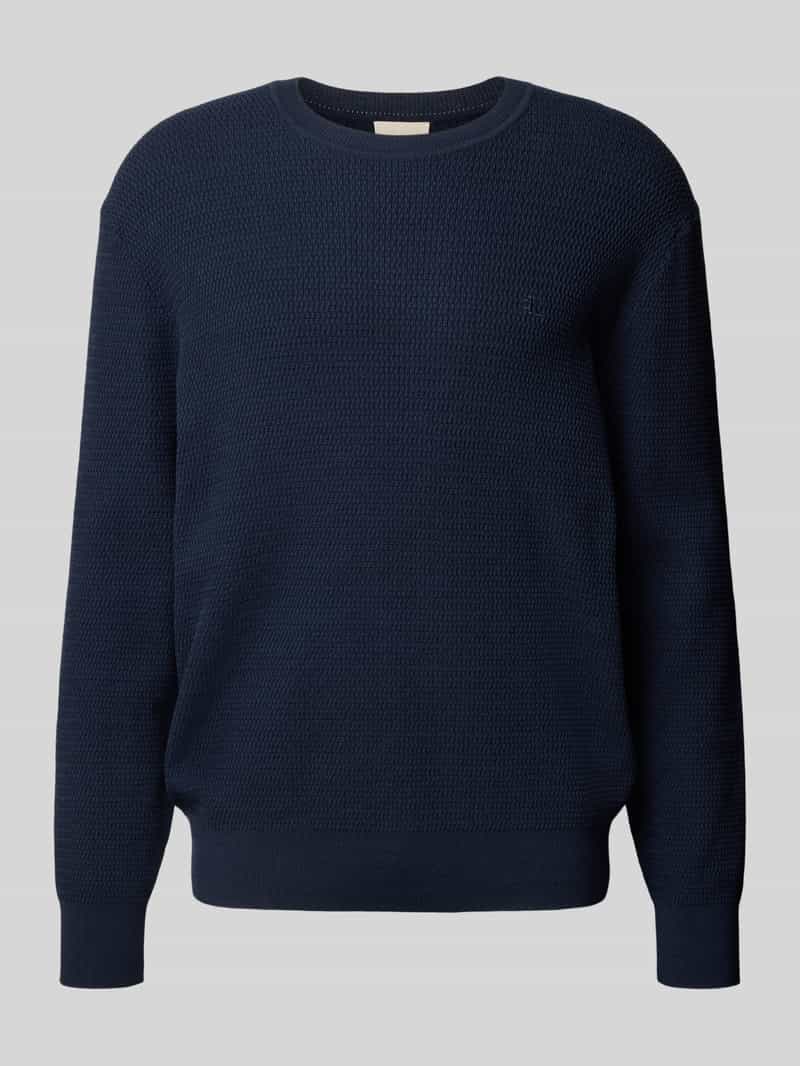 Sweter o kroju relaxed fit z efektem dzianiny model ‘Texture’