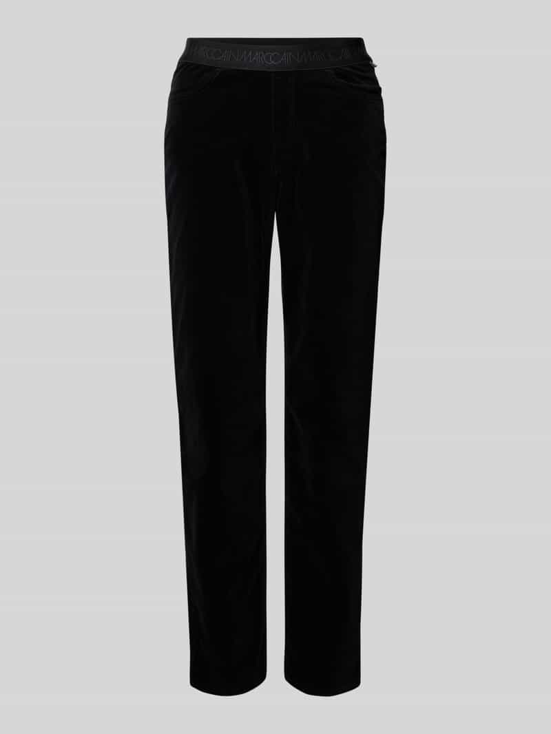 Spodnie materiałowe z elastycznym paskiem z logo