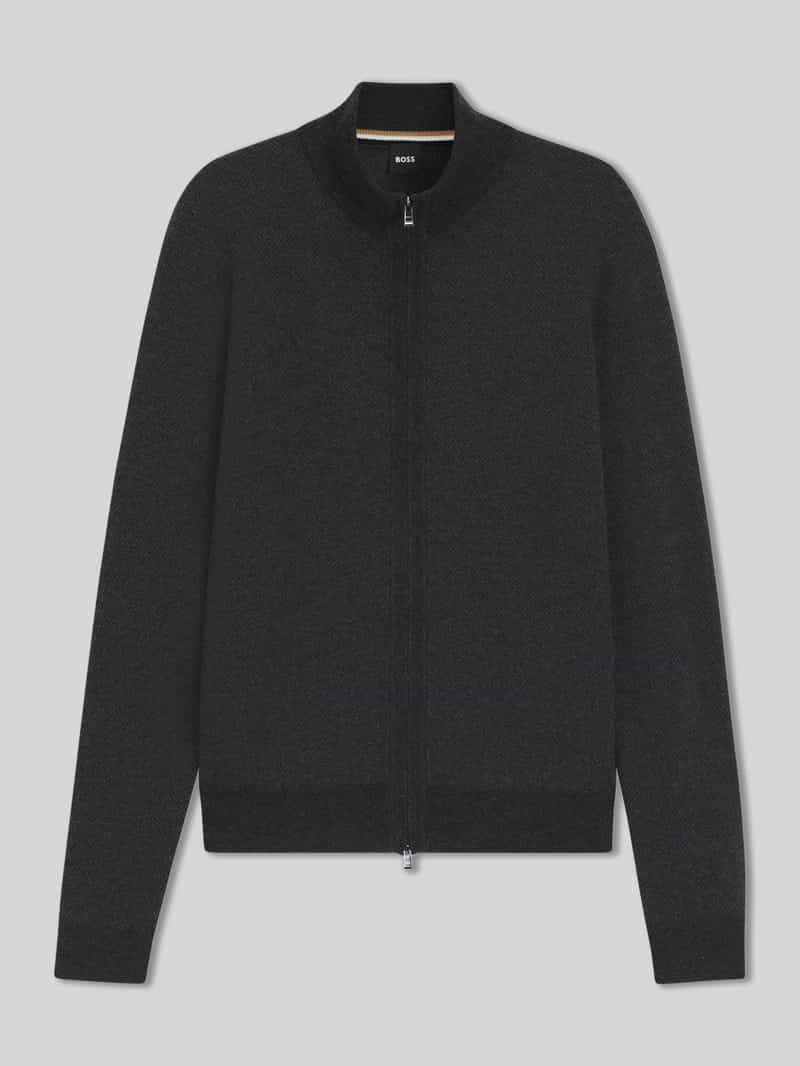 Kurtka o kroju regular fit z dzianiny z mieszanki wełny model ‘H-HETERNO’
