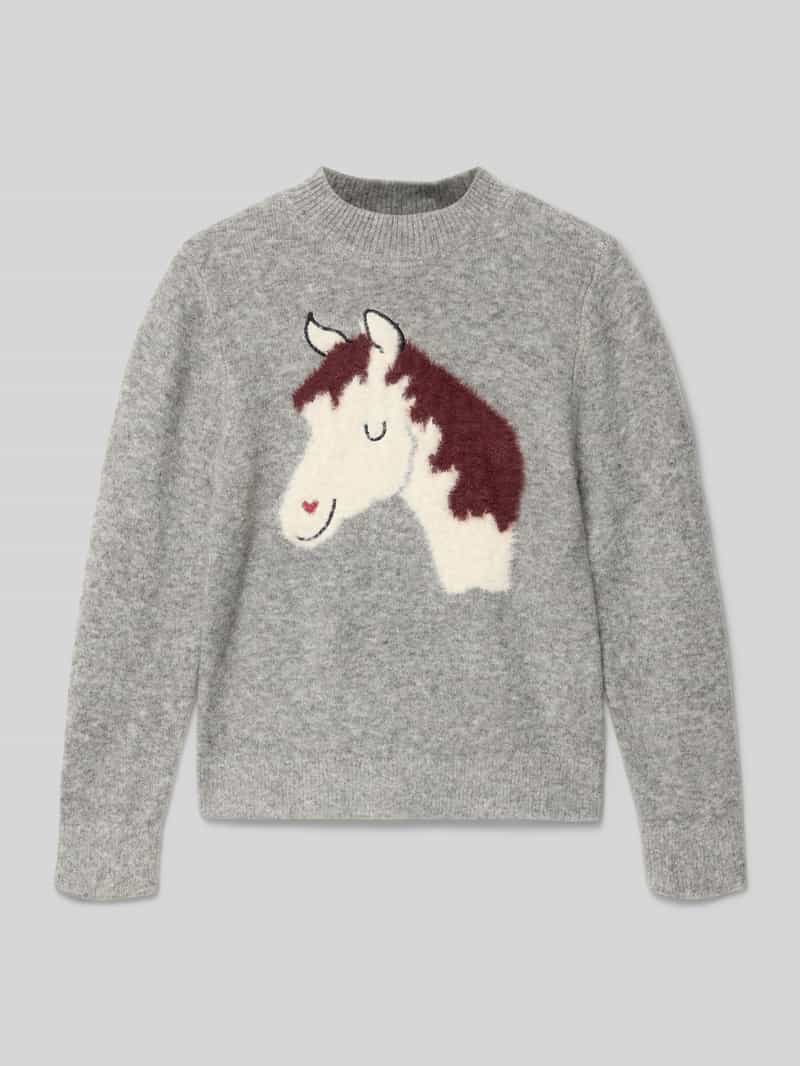 Sweter z dzianiny o kroju regular fit ze wstawką