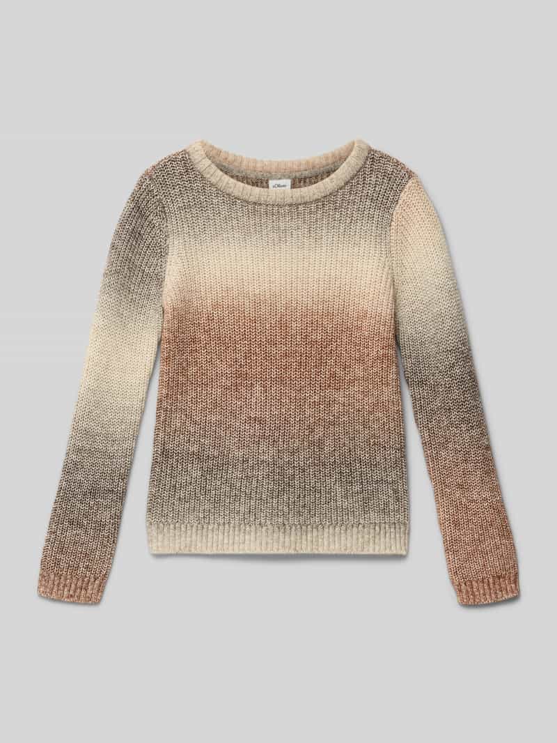 Sweter z dzianiny o kroju regular fit z prążkowanej mieszanki bawełny