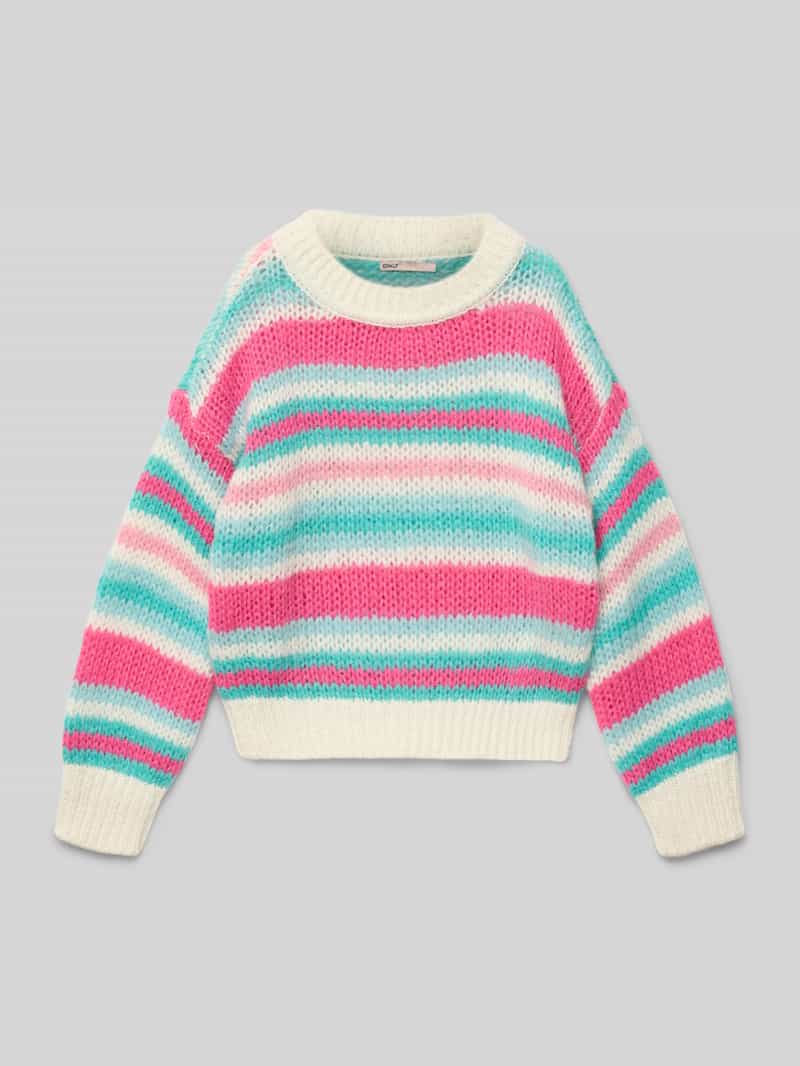 Sweter z dzianiny o kroju comfort fit z okrągłym dekoltem model ‘ALYSSA’