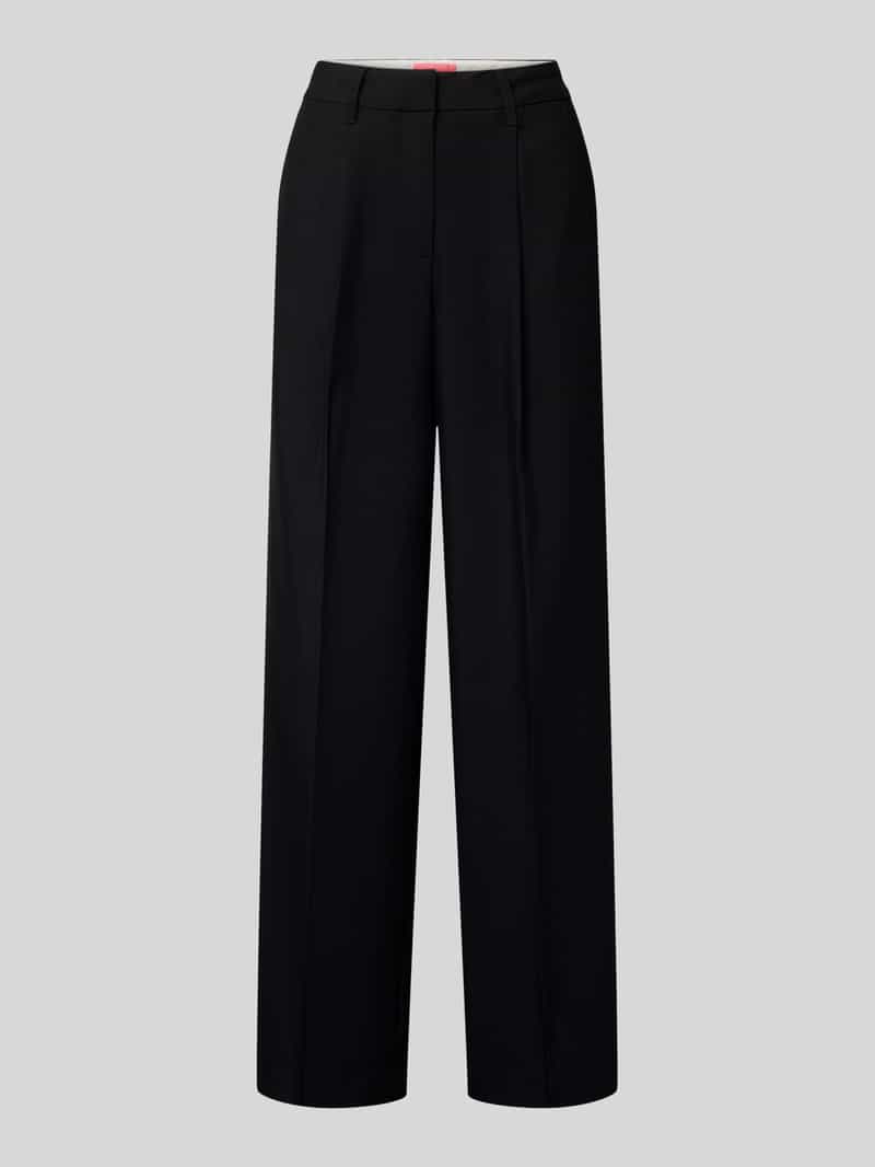 Spodnie materiałowe o szerokim kroju z dodatkiem wiskozy model ‘Ellis’