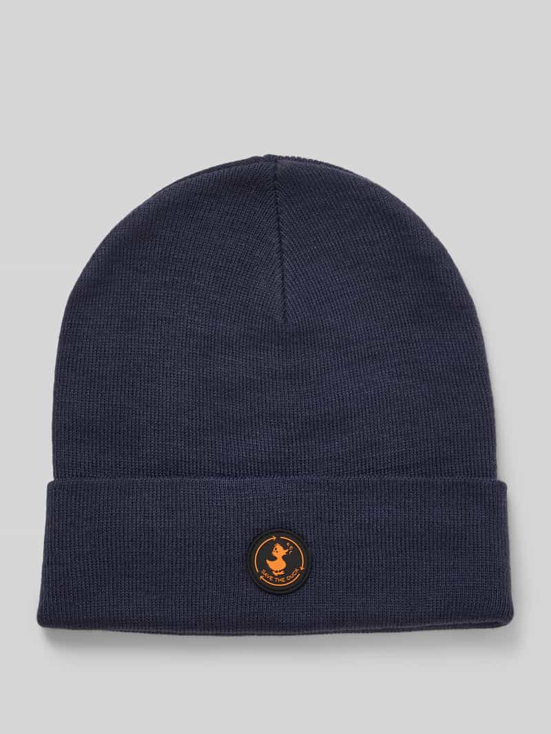 Czapka z imitacji dzianiny z aplikacją z logo model ‘Lou’