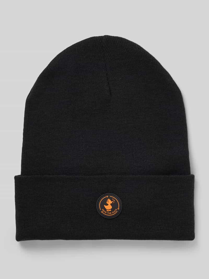 Czapka z imitacji dzianiny z aplikacją z logo model ‘Lou’