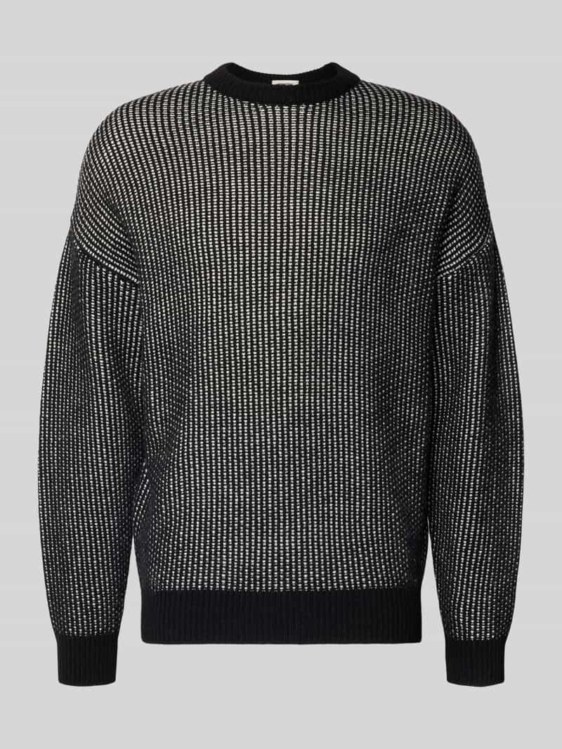 Sweter z dzianiny z prążkowanymi wykończeniami model ‘NEELIO’