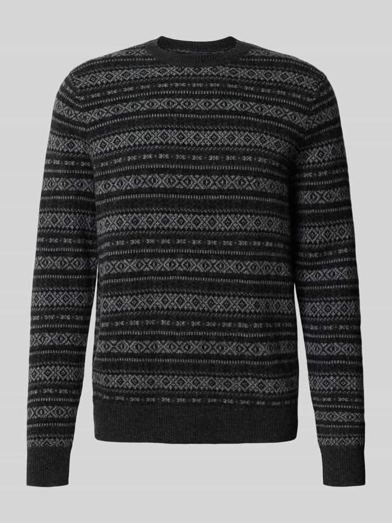 Sweter z dzianiny z prążkowanymi wykończeniami