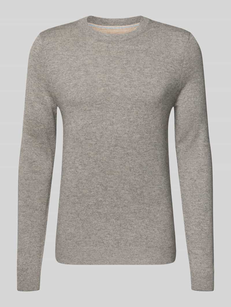 Sweter z dzianiny z prążkowanymi wykończeniami