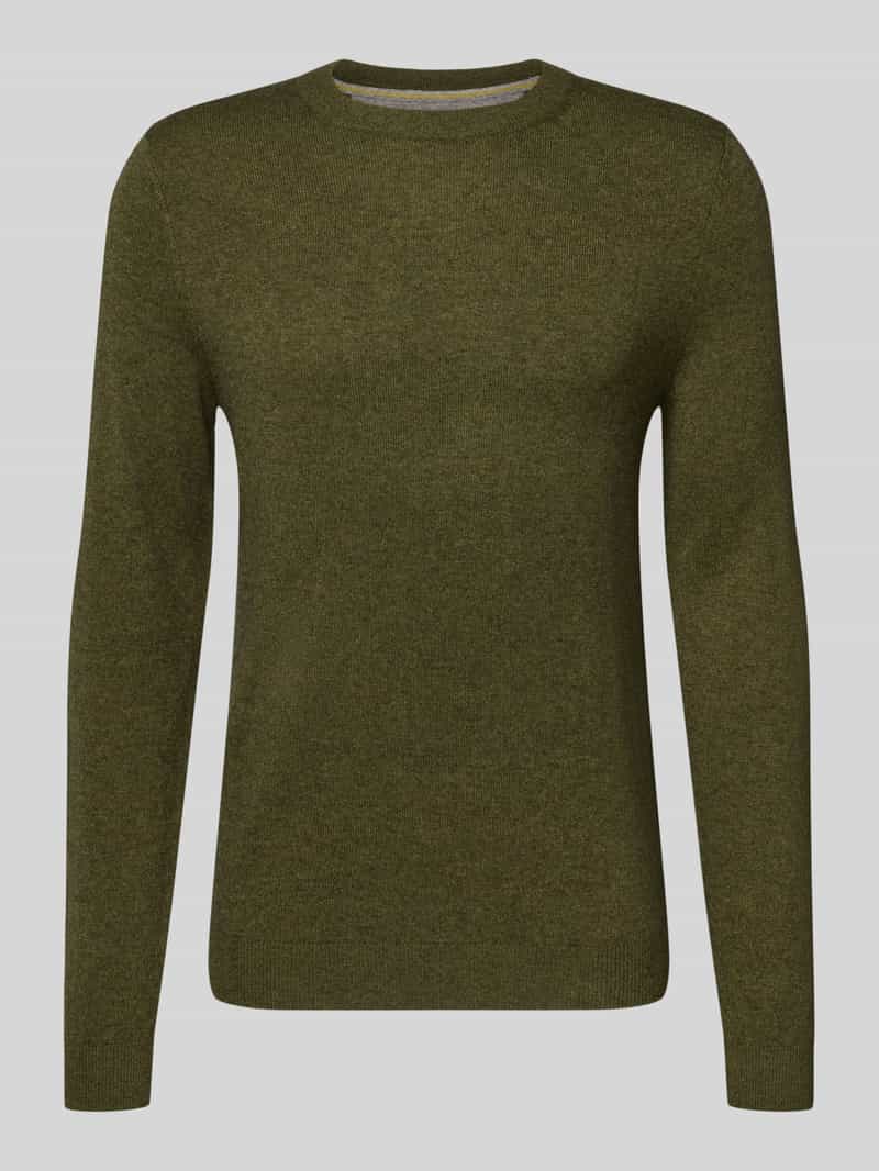 Sweter z dzianiny z prążkowanymi wykończeniami