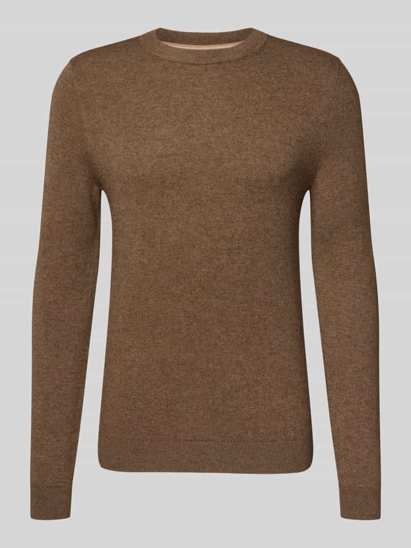 Sweter z dzianiny z prążkowanymi wykończeniami