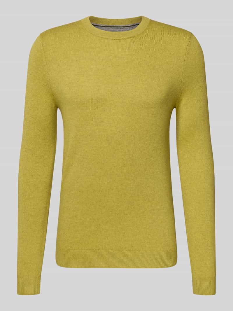 Sweter z dzianiny z prążkowanymi wykończeniami