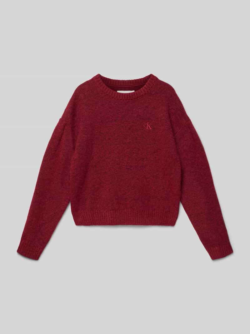 Sweter z dzianiny z prążkowanymi wykończeniami