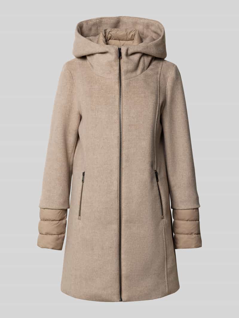 Płaszcz wełniany o kroju regular fit ze wstawką pikowaną