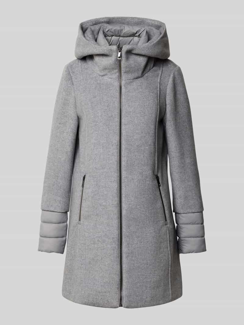 Płaszcz wełniany o kroju regular fit ze wstawką pikowaną