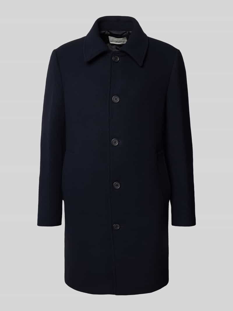 Płaszcz wełniany o kroju regular fit z wykładanym kołnierzem model ‘ARCHIVE’