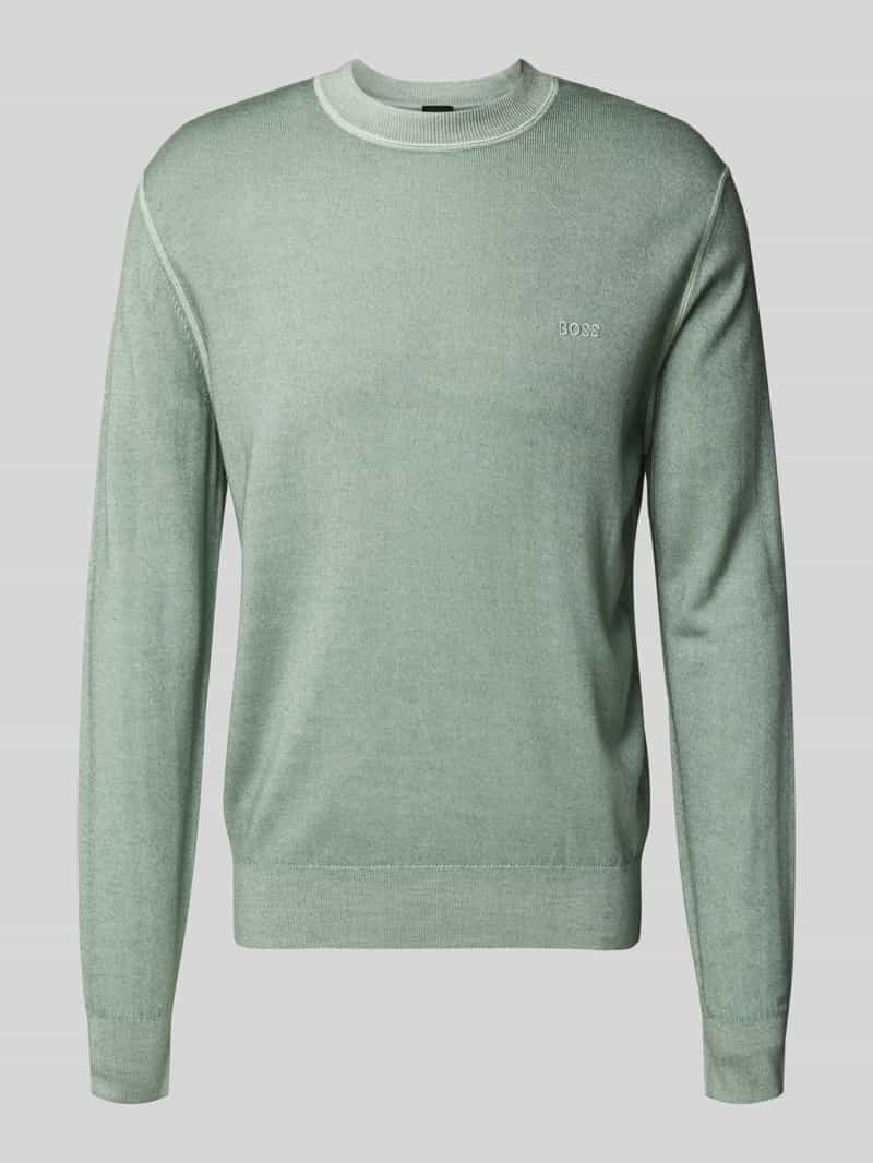 Sweter o kroju regular fit z dzianiny z czystej, żywej wełny model ‘ASTEFO’