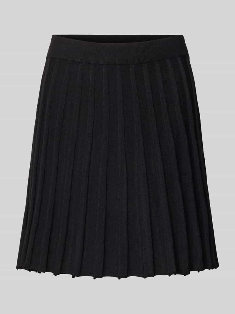 Spódnica mini o rozkloszowanym kroju z efektem prążkowania model ‘MARINA’