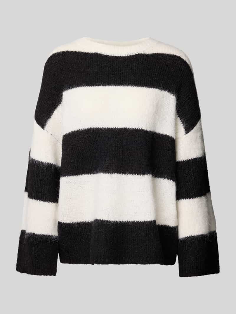 Sweter z dzianiny o kroju oversized z prążkowanymi wykończeniami model ‘SUTTON’