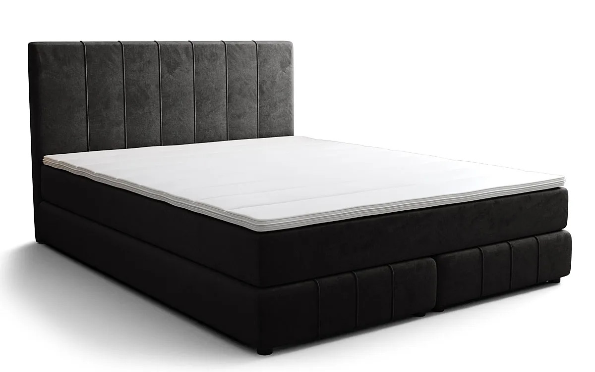 Antracytowe łóżko kontynentalne 3 rozmiary L5-D40