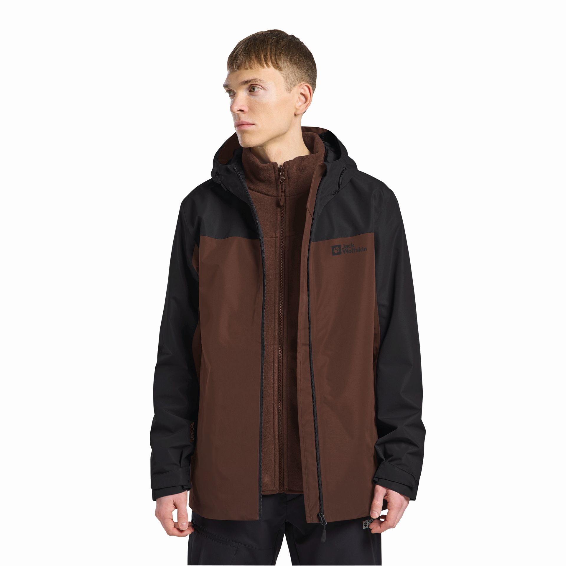 Męska kurtka Jack Wolfskin TAUBENBERG 3IN1 JKT M hot choc - L