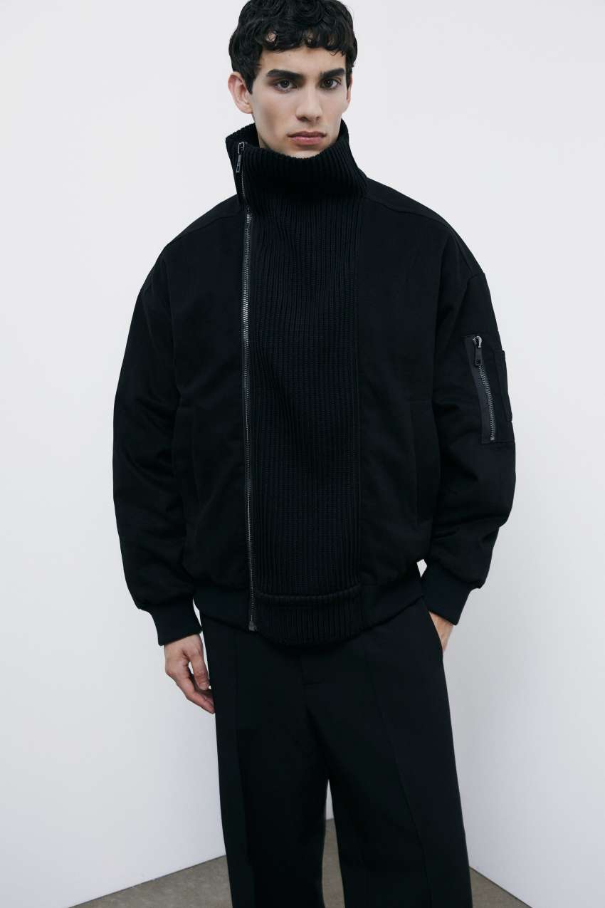 Oversizowa kurtka bomberka z podwójnym zapięciem