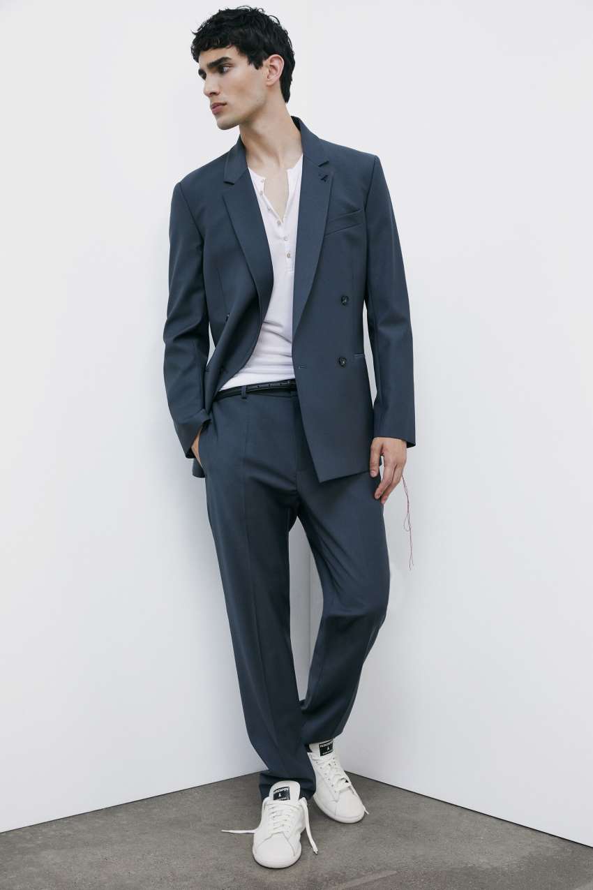 Spodnie cygaretki z tkaniny frescolana