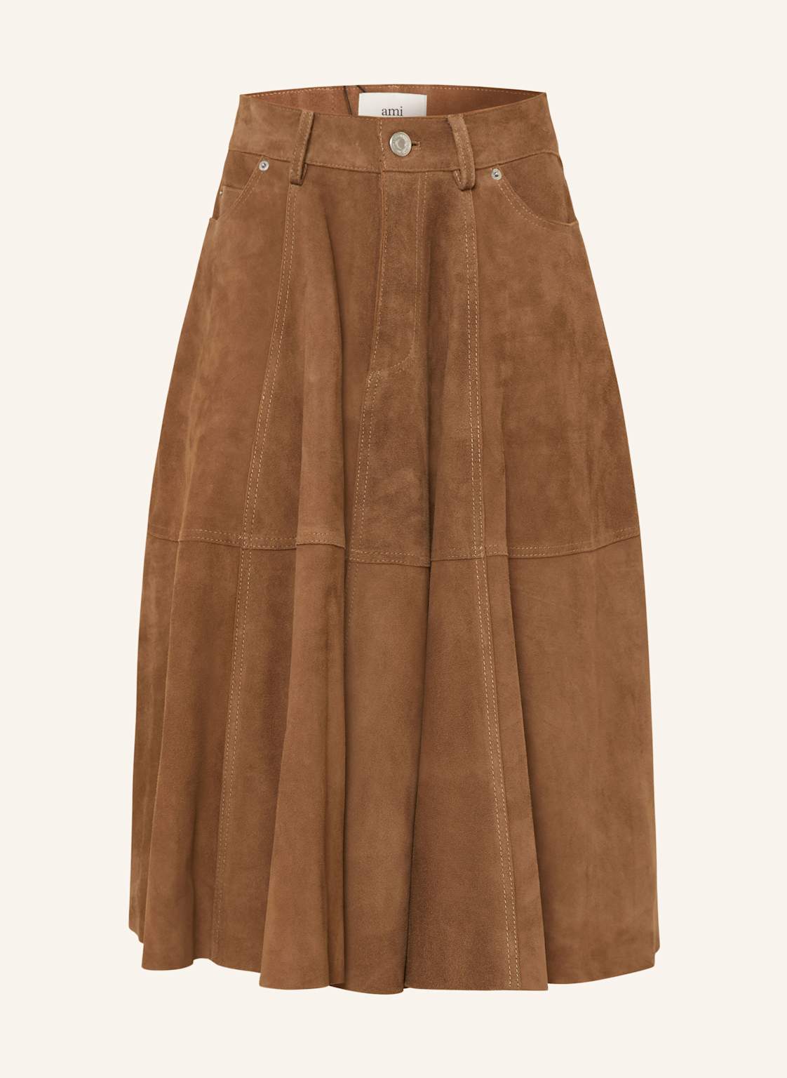Ami Paris Spódnica Skórzana braun