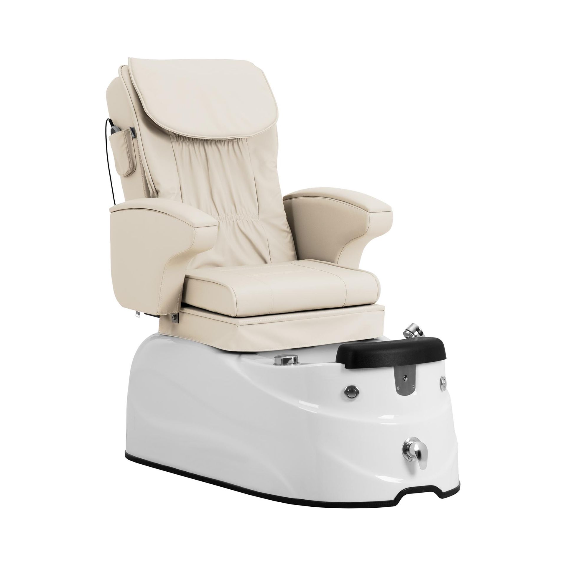 physa Fotel do pedicure elektryczny brodzik na stopy funkcja masażu 105 W 150 kg kremowy - Fotele do pedicure