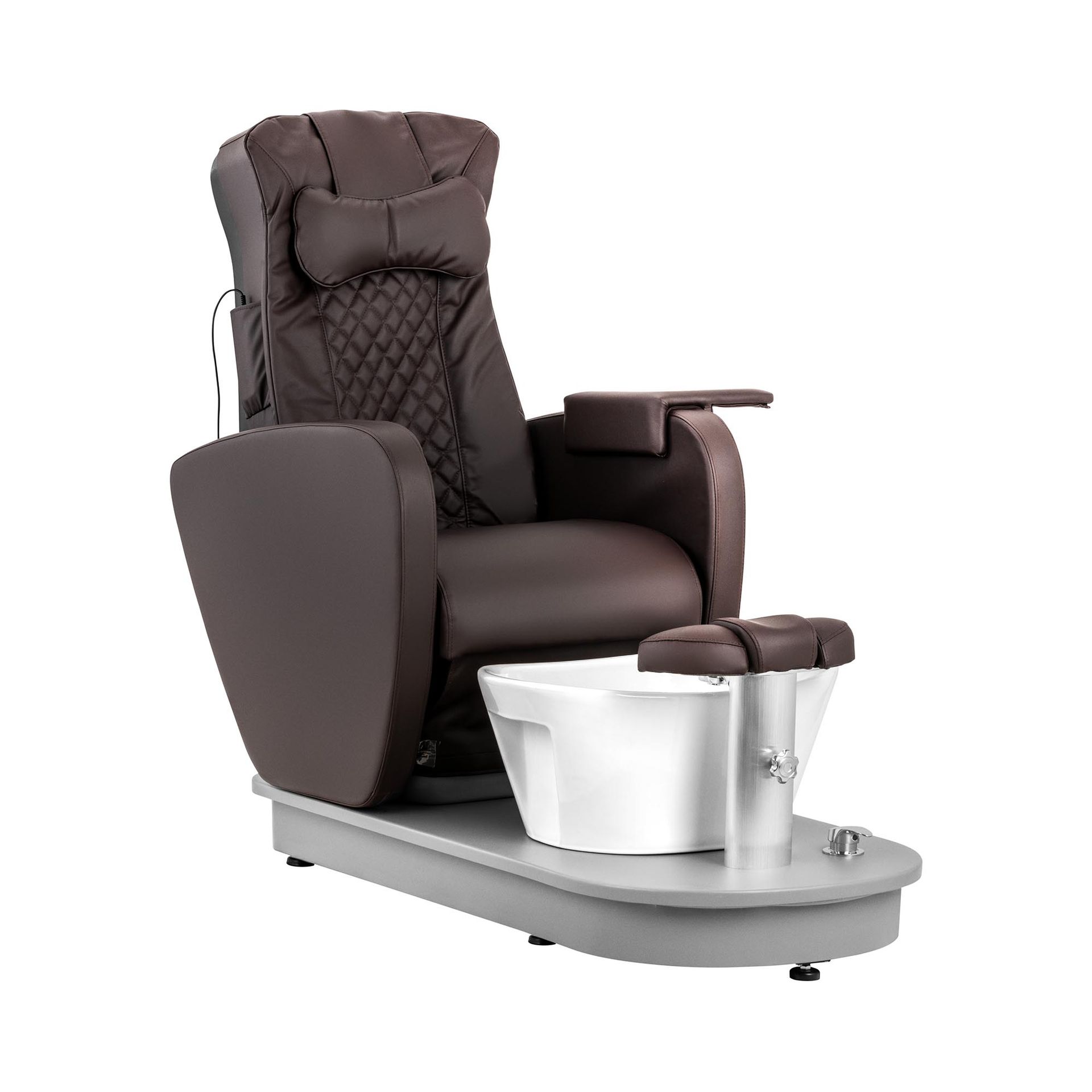 physa Fotel do pedicure elektryczny brodzik na stopy 3 stopnie masażu 120 W 200 kg brązowy - Fotele do pedicure