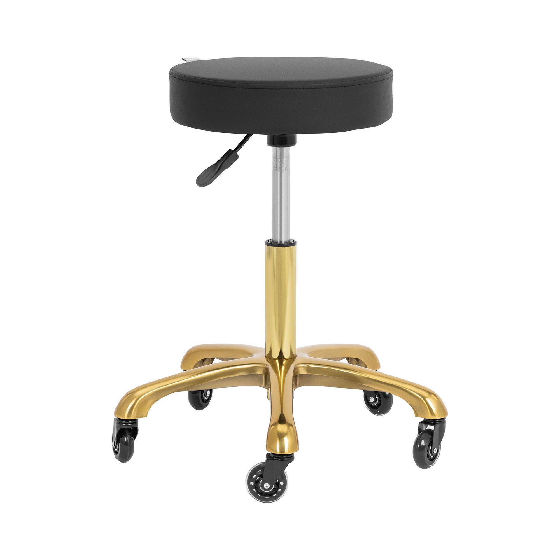 Physa Taboret kosmetyczny 54 72 cm 150 kg czarny / złoty - Taboret na kółkach