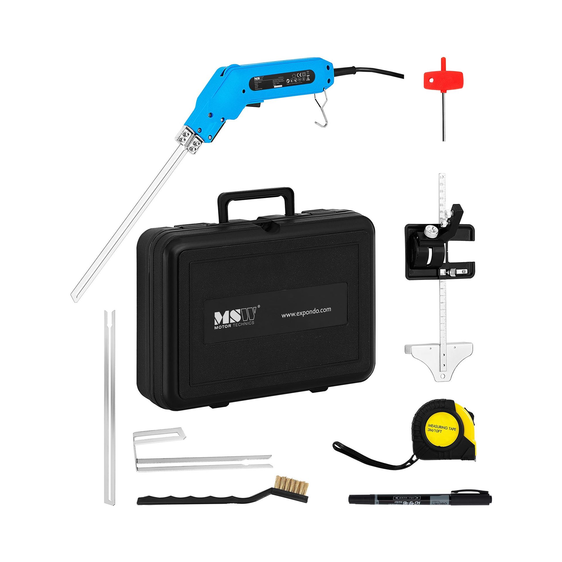 MSW Nóż do styropianu 250 W 500°C do 250 mm ostrze do żłobienia i prowadnica - Noże termiczne do styropianu