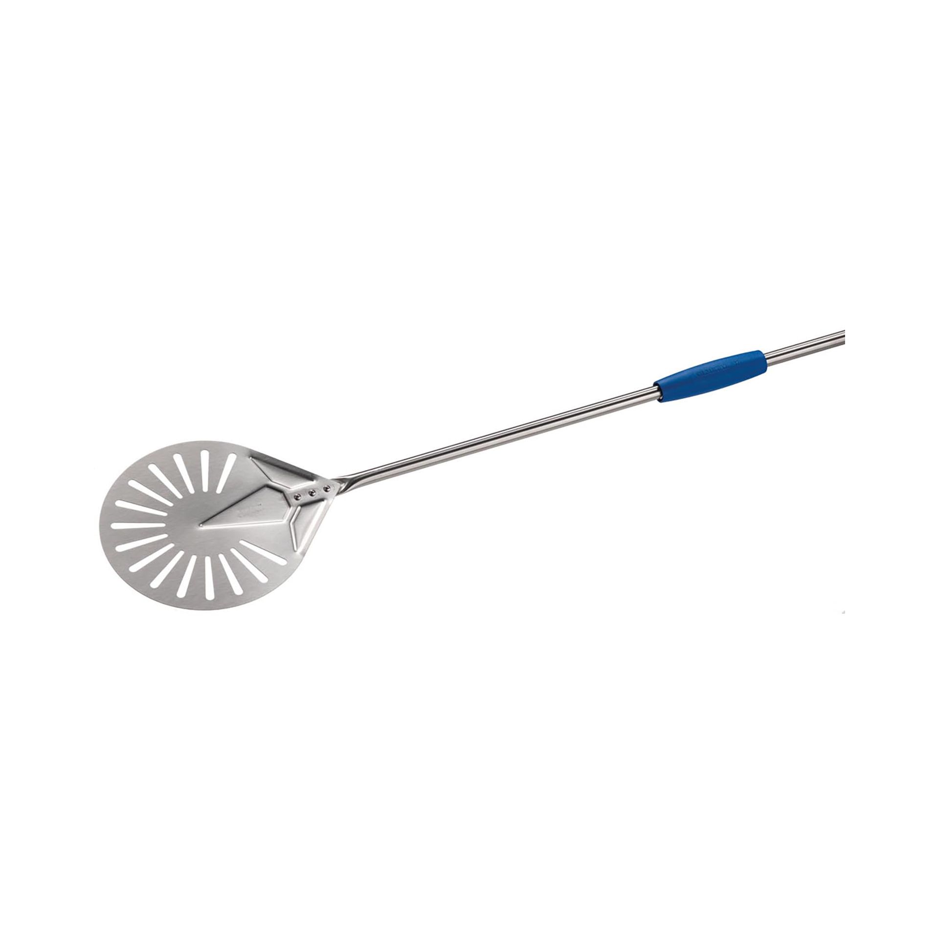 Gi.Metal Łopata do pizzy Ø23 cm perforowana uchwyt: 120 cm stal nierdzewna