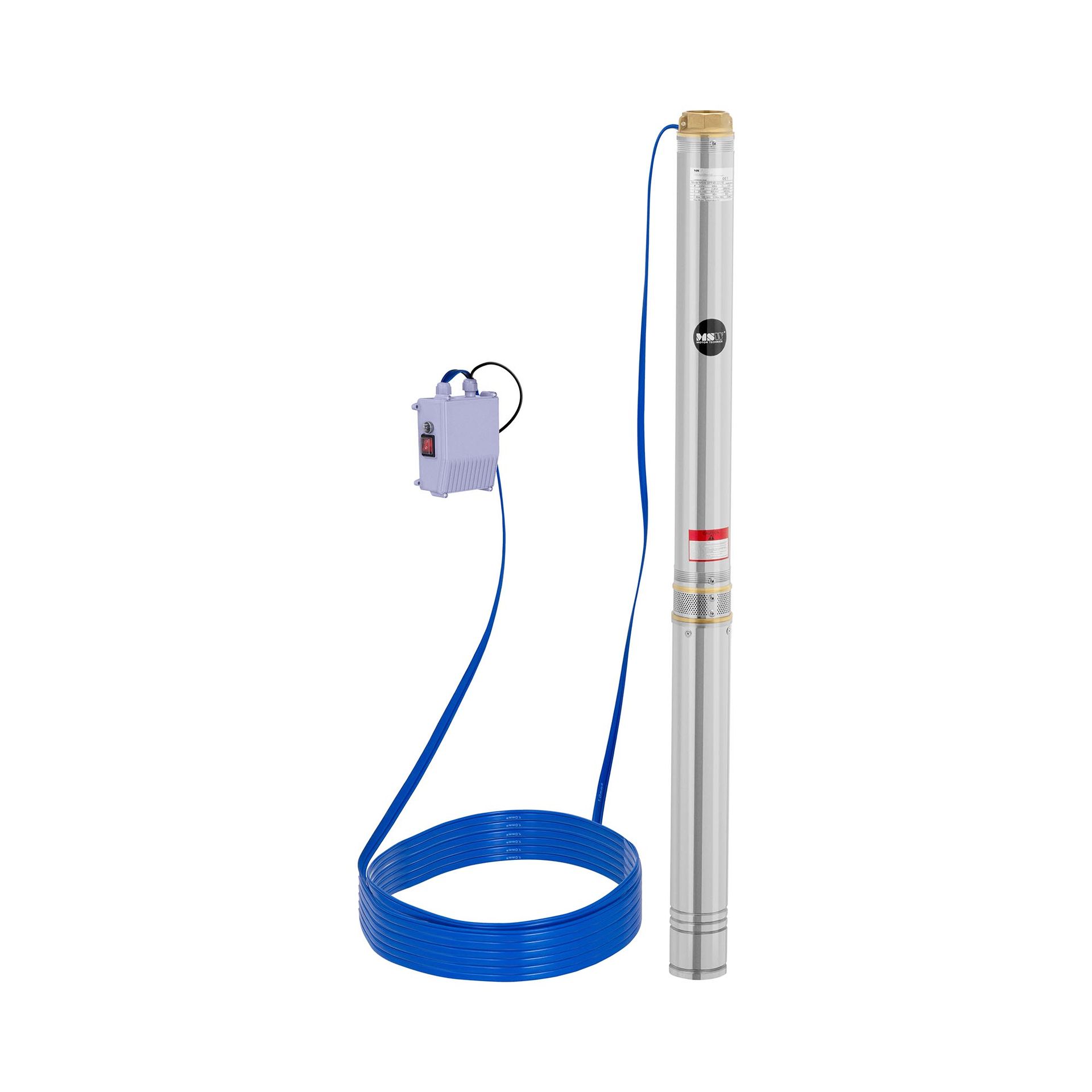 MSW Pompa głębinowa 95 mm / 3,75'' 10 800 l/h 2200 W kabel 50 m / wysokość podnoszenia 91 m stal nierdzewna