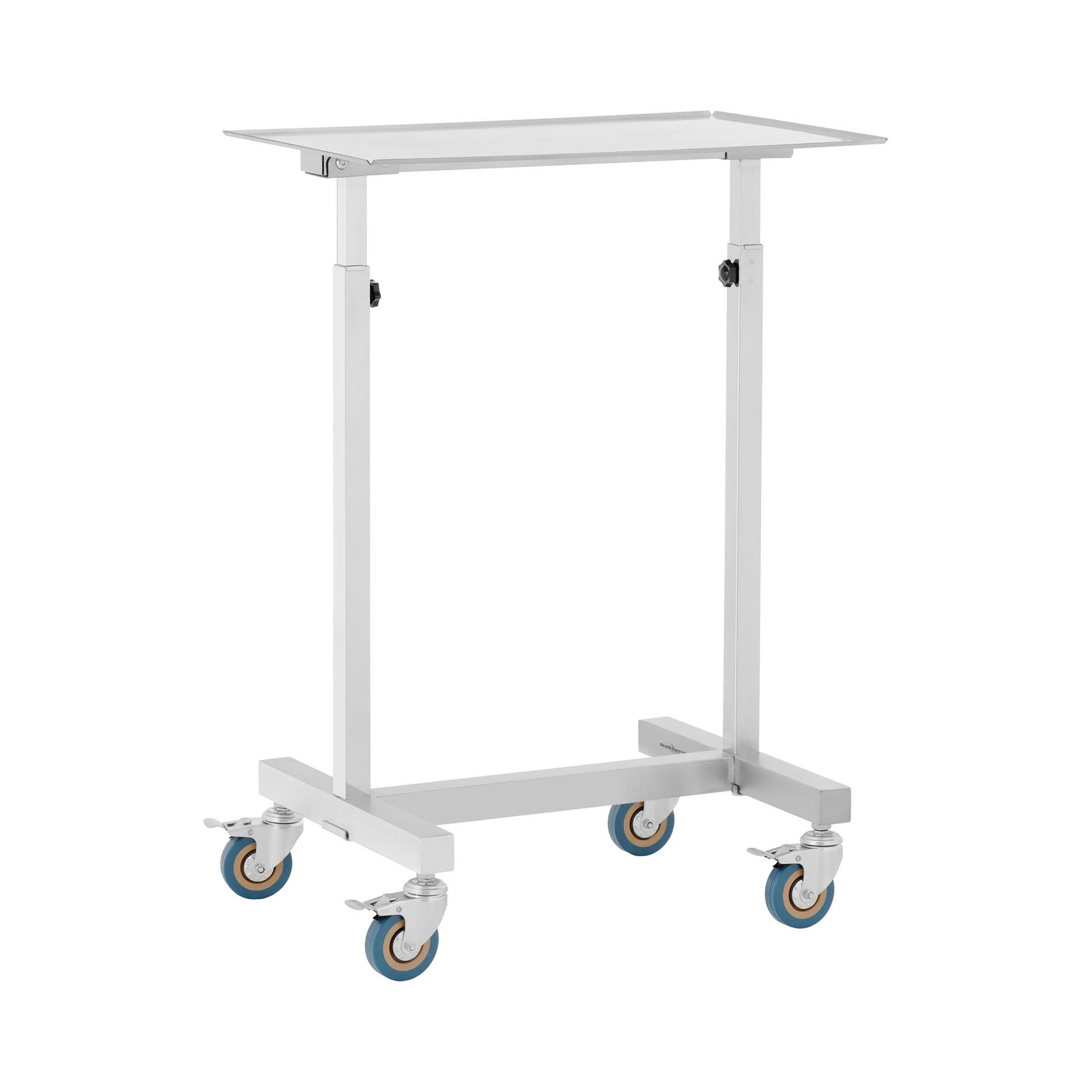 Steinberg Systems stolik instrumentalny mobilny 60 x 40 mm regulowana wysokość stal nierdzewna/guma - Meble medyczne