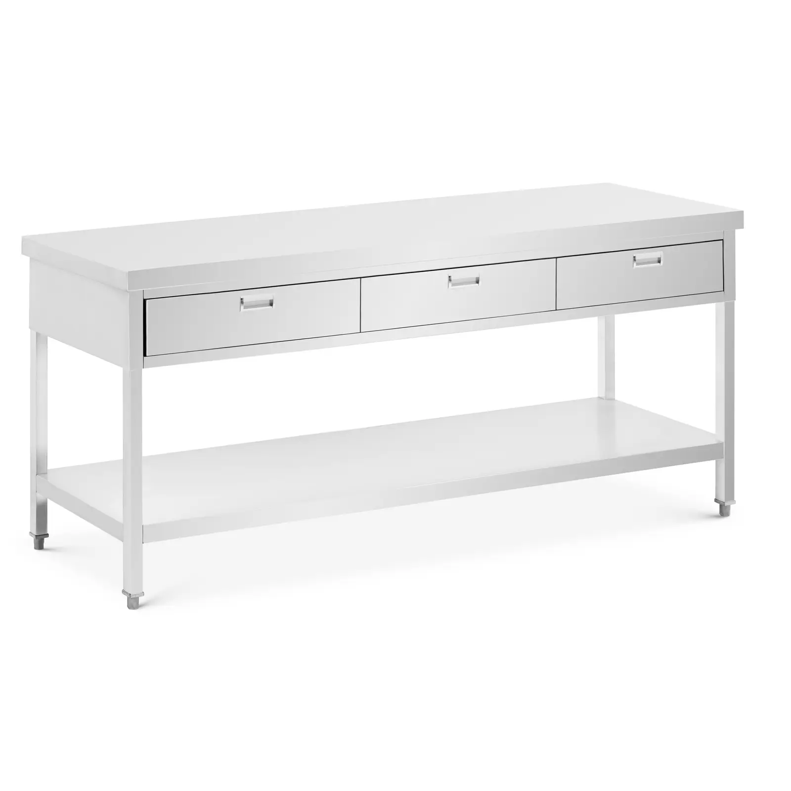 Royal Catering Stół ze stali nierdzewnej 200 x 60 cm 3 szuflady