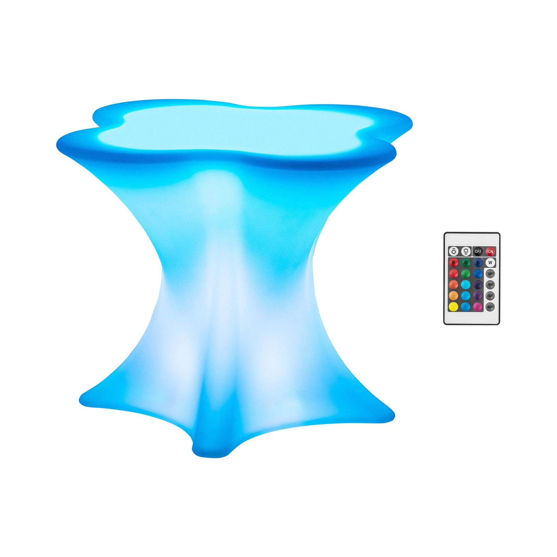 Stolik barowy LED 80 x 80 x 70 cm RGBW na baterie biały mat - Pojemniki barmańskie Royal Catering