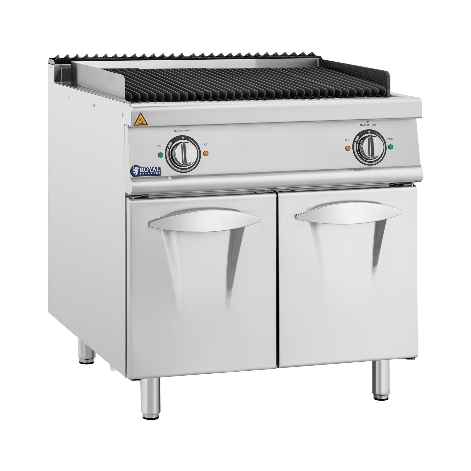 Royal Catering Grill lawowy 8,1 kW 50 do 300°C 400 V 80 x 73 cm Seria Pro 730 - Grill Lava Rock