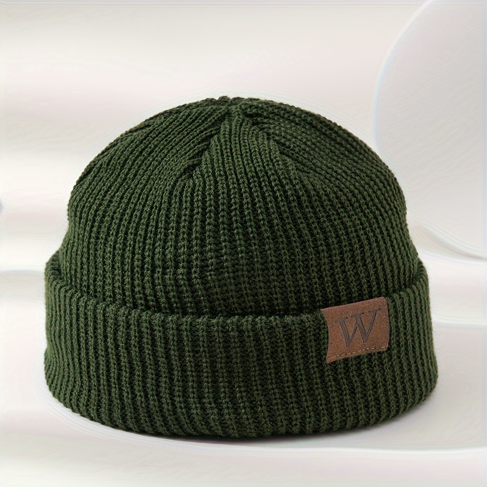 TEMU MAKEFGE Elastyczna Czapka Beanie dla Nastolatków - Lekki 100% Akrylowy Zimowy Kapelusz z Naszywką Logo, Czarna Czapka na Cały Rok do Prania w