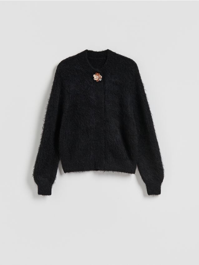 Reserved - Sweter z alpaką - czarny