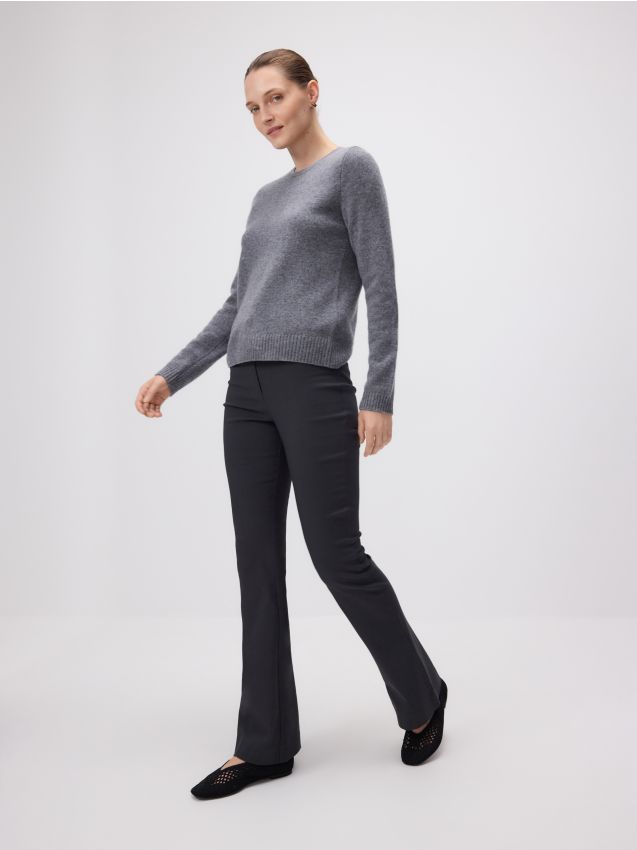Reserved - Spodnie flare z wiskozą - ciemnoszary