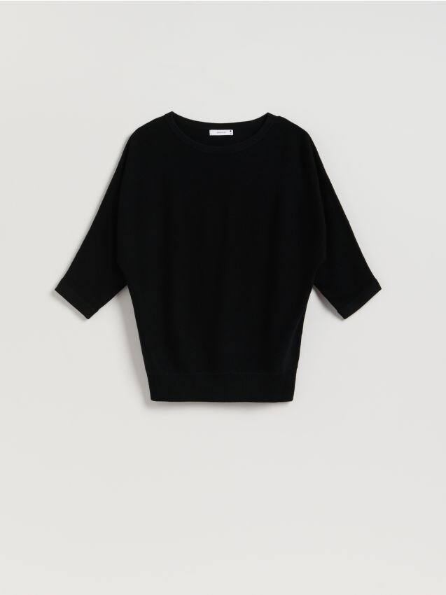 Reserved - Sweter z kimonowym rękawem - czarny