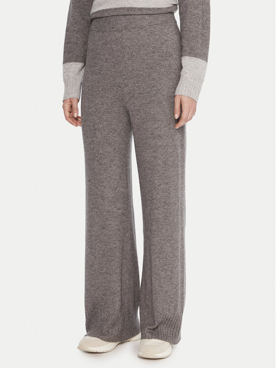 United Colors Of Benetton Spodnie dzianinowe 102HDF00Z Szary Wide Leg